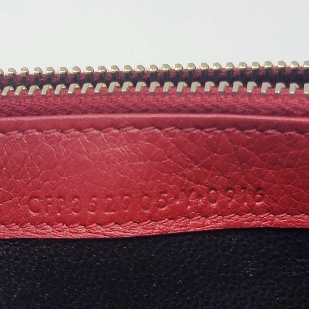 Saint Laurent Red Leather Long Wallet with Embossed YSL Logo with COA - Picture 2 of 8